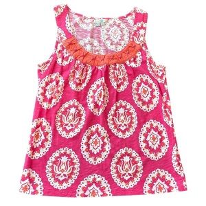 Boden Pink Orange Paisley Print Sleeveless Summer Top‎ Women's US 4